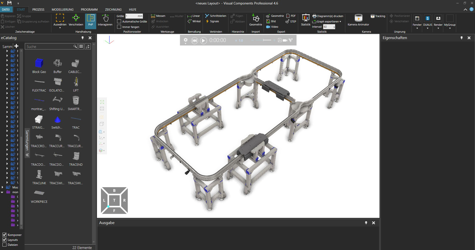 montratec Screenshot Konfigurationssoftware auf Basis von Visual Components